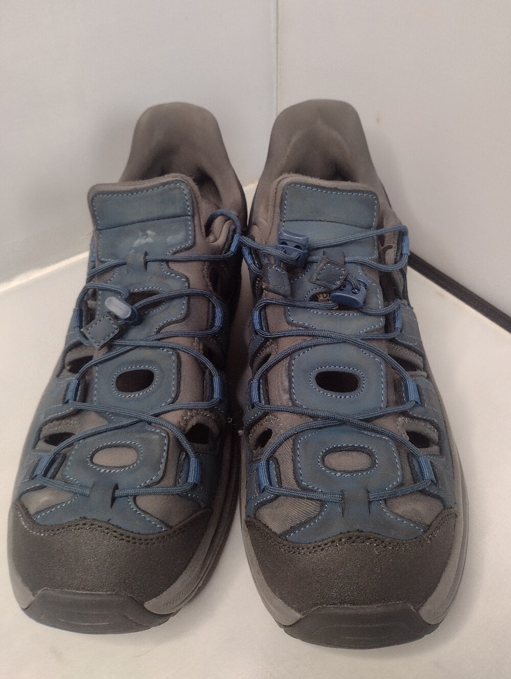 Orthofeet 11052 Saturn Blue Leather Stretch Hands Free Sandals Mens 10.5 D ZZ